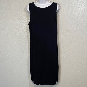St. John Basics Classy Chic Black Sleeveless Knit Midi Dress